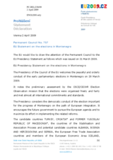 Statement by the Czech Presidency of the Council of the European Union on recent parliamentary elections in Montenegro