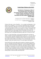 Introductory statement by the US Delegation, session 2