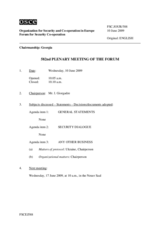 Journal of the 582nd Plenary Meeting of the Forum for Security Co-operation
