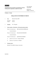 Journal of the 582nd Plenary Meeting of the Forum for Security Co-operation (fr)