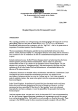 Report to the Permanent Council by the OSCE Representative on Freedom of the Media, 2 July 2009