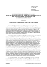 Statement by the Delegation of the Russian Federation on lessons learned from the August crisis in the Trans-Caucasus