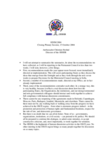 Speech by the Director of the OSCE/ODIHR, Ambassador Christian Strohal, at the Closing Plenary Session of the 2004 Human Dimension Implementation Meeting