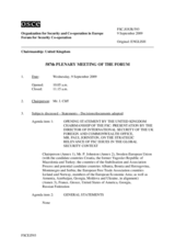 Journal of the 587th Plenary Meeting of the Forum for Security Co-operation