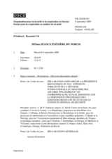 Journal of the 587th Plenary Meeting of the Forum for Security Co-operation (fr)