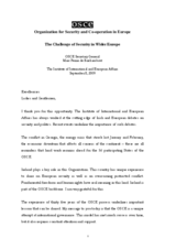 Speech by OSCE Secretary General Marc Perrin de Brichambaut