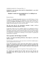 Interview with the Spokesperson of the OSCE Mission to Croatia, Slobodna Dalmacija