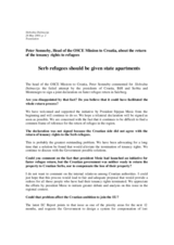 Interview with the Head of the OSCE Mission to Croatia, Slobodna Dalmacija