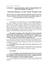 Interview with the Spokesperson of the OSCE Mission to Croatia, Slobodna Dalmacija