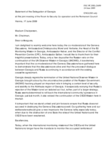 Statement by the Delegation of Georgia in response to the presentations by the Co-chairs of the Geneva Discussions and Ambassador Hansjörg Haber, Head of EUMM as well as the Director of the CPC, Ambassador Herbert Salber