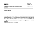 Statement by the Delegation of the Russian Federation in response to the address by the Chairman-in-Office of the OSCE, Secretary of State and Minister for Foreign Affairs of the Republic of Kazakhstan, Kanat Saudabayev (ru)
