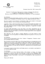 Statement by the Delegation of Greece in response to the address by the Chairman-in-Office of the OSCE, Secretary of State and Minister for Foreign Affairs of the Republic of Kazakhstan, Kanat Saudabayev