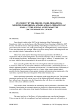 Address by the Minister for Foreign Affairs and Co-operation of Spain, Miguel Angel Moratinos