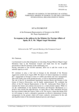 Statement by the Delegation of Georgia in response to the address by the Minister for Foreign Affairs and Co-operation of Spain, Miguel Angel Moratinos