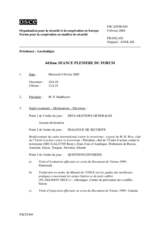 Journal of the 443rd Plenary Meeting of the Forum for Security Co-operation (fr)