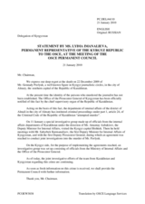 Statement by the Delegation of Kyrgyzstan on the death of a Kyrgyz journalist in Kazakhstan