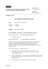 Journal of the 601st Plenary Meeting of the Forum for Security Co-operation (es)