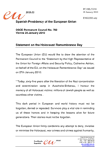 Statement by the Spanish Presidency of the Council of the European Union on the International Day of Commemoration in Memory of the Victims of the Holocaust