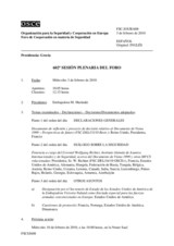 Journal of the 602nd Plenary Meeting of the Forum for Security Co-operation (es)