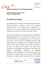 Statement by the Spanish Presidency of the Council of the European Union on the 9th round of the Geneva talks