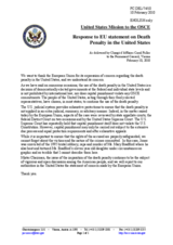 Statement by the Delegation of the United States in response to the statement by the Spanish Presidency of the Council of the European Union on the death penalty in the United States of America