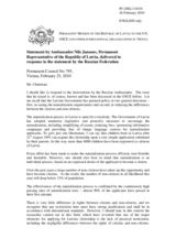 Statement by the Delegation of Latvia in response to the statement by the Delegation of the Russian Federation on statelessness in Estonia and Latvia
