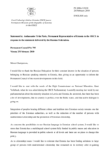 Statement by the Delegation of Estonia in response to the statement by the Delegation of the Russian Federation on statelessness in Estonia and Latvia