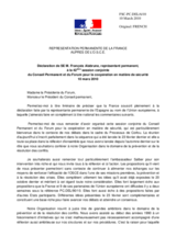 Statement by the Delegation of France on Conflict Prevention and Crisis Management in the OSCE area (fr)