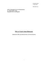 Statement by PhDr. Jan Munk, Director of Terezín Memorial