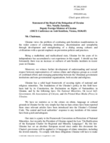 Statement by Mrs. Natalia Zarudna, Deputy Foreign Minister of Ukraine, Head of the Ukraine Delegation