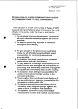 Recommendations by the Federation of Jewish Communities of Russian Recommendations to OSCE Conference