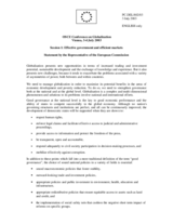 Statement by the Representative of the European Commission, session 1