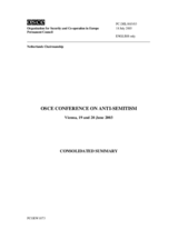 Consolidated summary of the 2003 OSCE Conference on Anti-Semitism