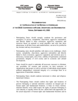 Recommendations by the delegation of the Republic of Azerbaijan