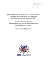 Opening remarks by Ambassador Christian Strohal, Director