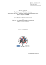 Closing Remarks by Ambassador Christian Strohal