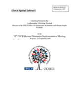 Opening Remarks by Ambassador Christian Strohal, Director