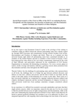 Statement by Ms. Crickley, Special Representative of the OSCE CiO on Combating Racism, Xenophobia and Discrimination, also Focusing on Intolerance and Discrimination against Christians and Members of Other Religions