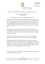 Statement by the Slovenian Presidency of the Council of the European Union on the OSCE Minsk Group