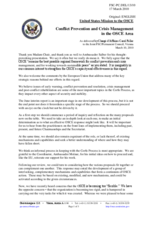 Statement by the Delegation of the United States on Conflict Prevention and Crisis Management in the OSCE area