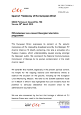 Statement by the Spanish Presidency of the Council of the European Union on the news broadcast by the Imedi television channel in Georgia on 13 March 2010