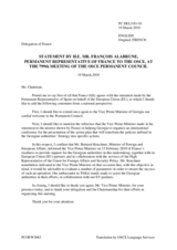 Statement by the Delegation of France in response to the address by the Vice Prime-Minister and the State Minister for Reintegration of Georgia, Temuri Yakobashvili