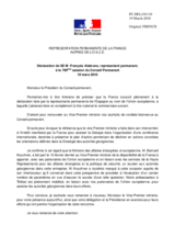 Statement by the Delegation of France in response to the address by the Vice Prime-Minister and the State Minister for Reintegration of Georgia, Temuri Yakobashvili (fr)