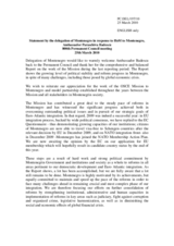 Statement by the Delegation of Montenegro in response to the report by the Head of the OSCE Mission to Montenegro, Ambassador Paraschiva Badescu