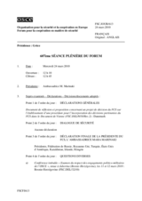 Journal of the 607th Plenary Meeting of the Forum for Security Co-operation (fr)