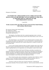 Statement by the Delegation of San Marino in response to the address by the Secretary-General of the United Nations, Ban Ki-moon