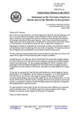 Statement by the Delegation of the United States on the terrorist attacks in Russia and on recent developments in Kyrgyzstan