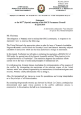 Statement by the Delegation of Azerbaijan in response to the statement by the Delegation of Armenia in response to the address by the Secretary-General of the United Nations, Ban Ki-moon