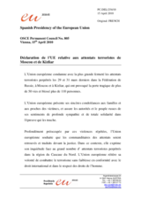 Statement by the Spanish Presidency of the Council of the European Union on terrorist attacks in Moscow and Kizlyar (fr)