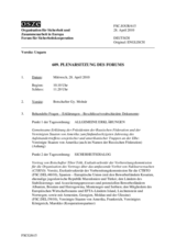 Journal of the 609th Plenary Meeting of the Forum for Security Co-operation (de)